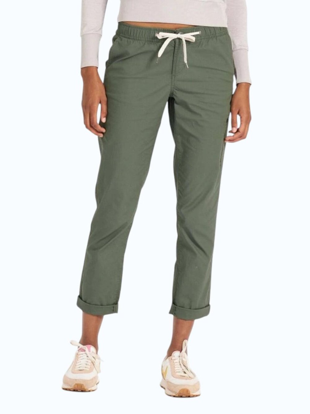 Vuori Ripstop Pants Women's XL Army Green Tapered Canvas Organic Cotton VW401